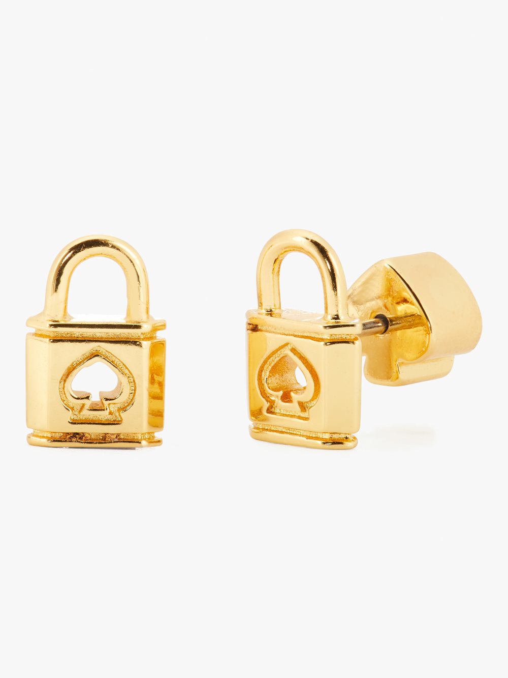 Women's gold. lock and spade studs | Kate Spade