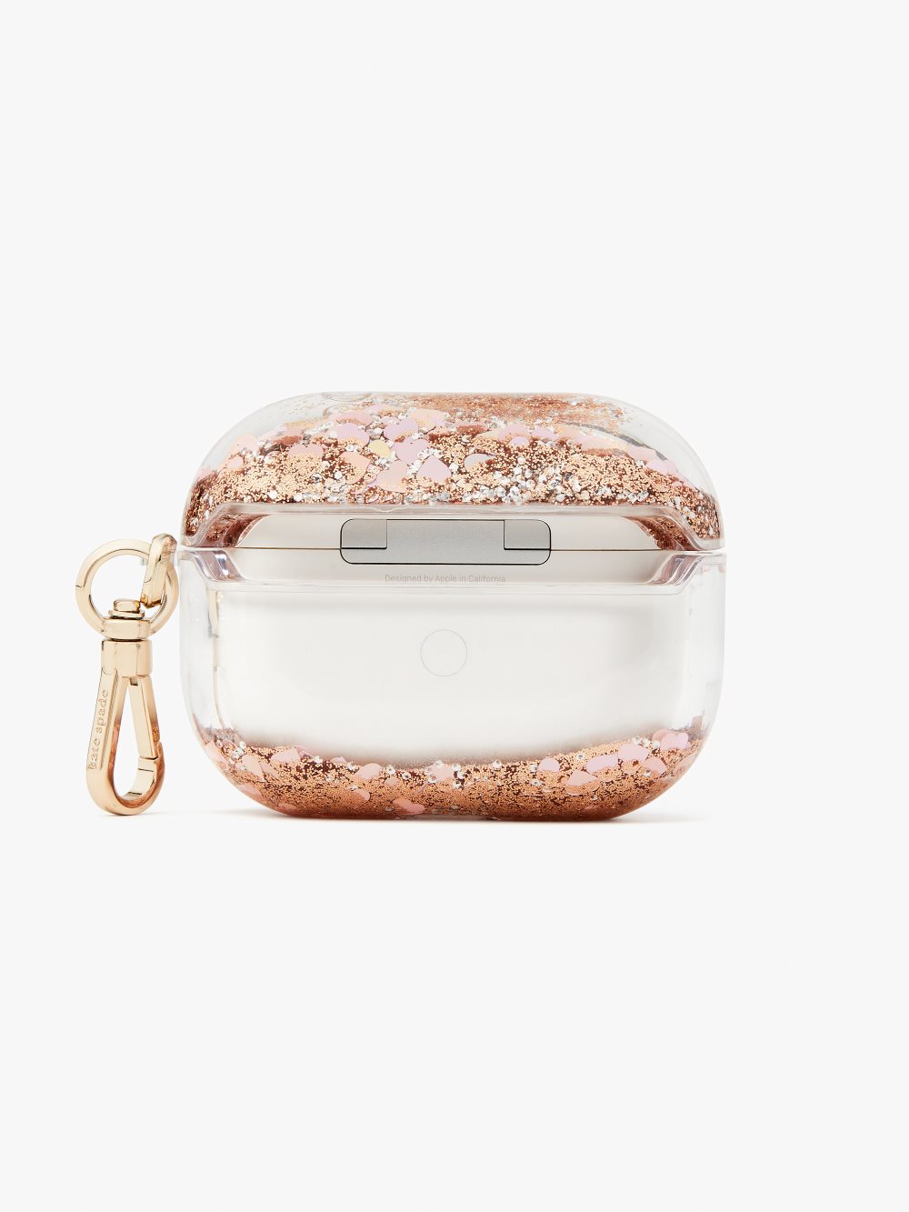 Women's rose gold multi. liquid glitter airpods case | Kate Spade