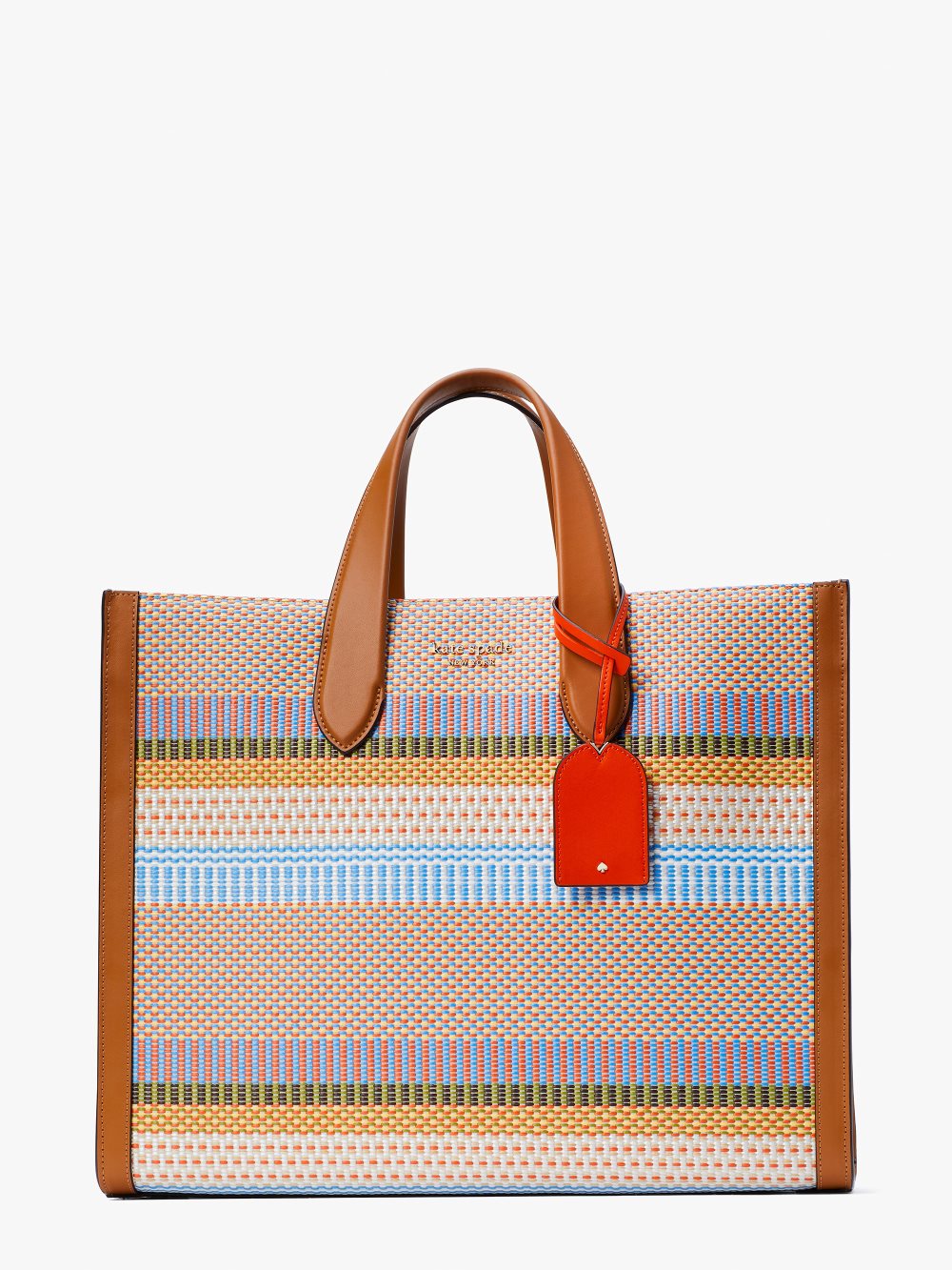 Women's yellow multi manhattan striped large tote | Kate Spade