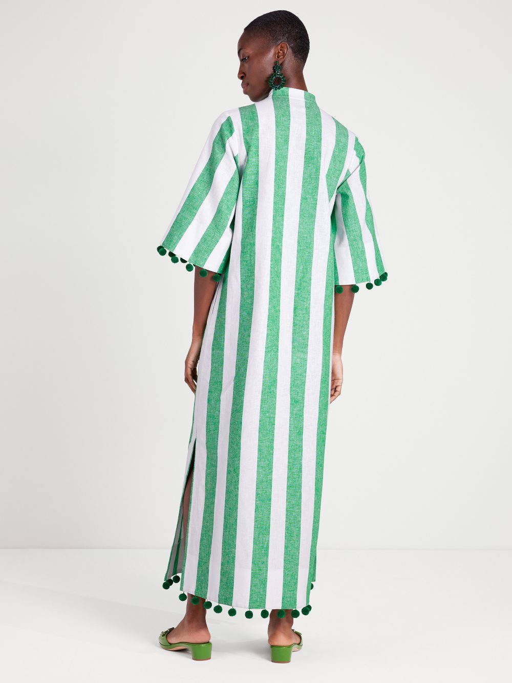 Women's  pesto  awning stripe pom-pom tunic | Kate Spade