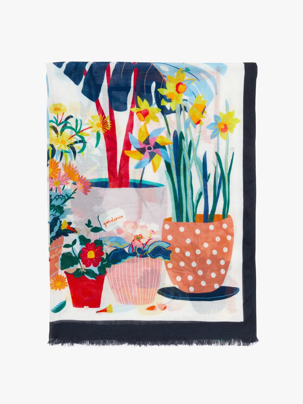 Women's 151 french cream (february) flower pot jungle oblong scarf | Kate Spade
