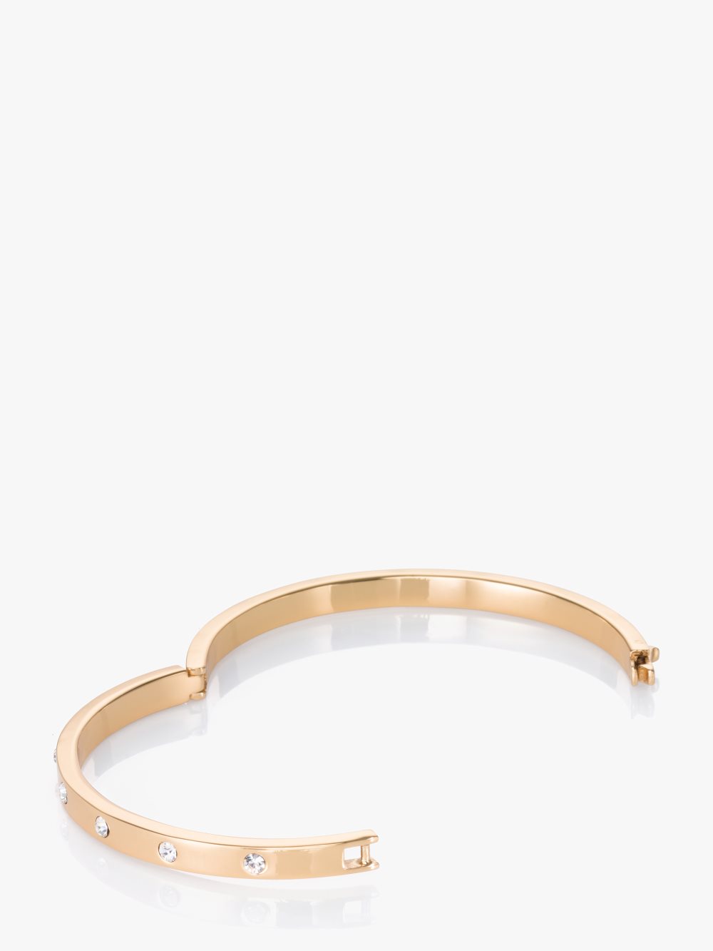 Women's clear/gold set in stone enamel stone hinged bangle | Kate Spade