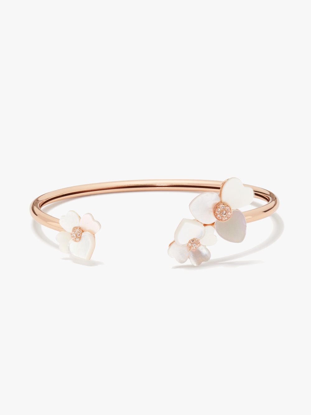 Women's cream multi/rose gold precious pansy flex cuff | Kate Spade