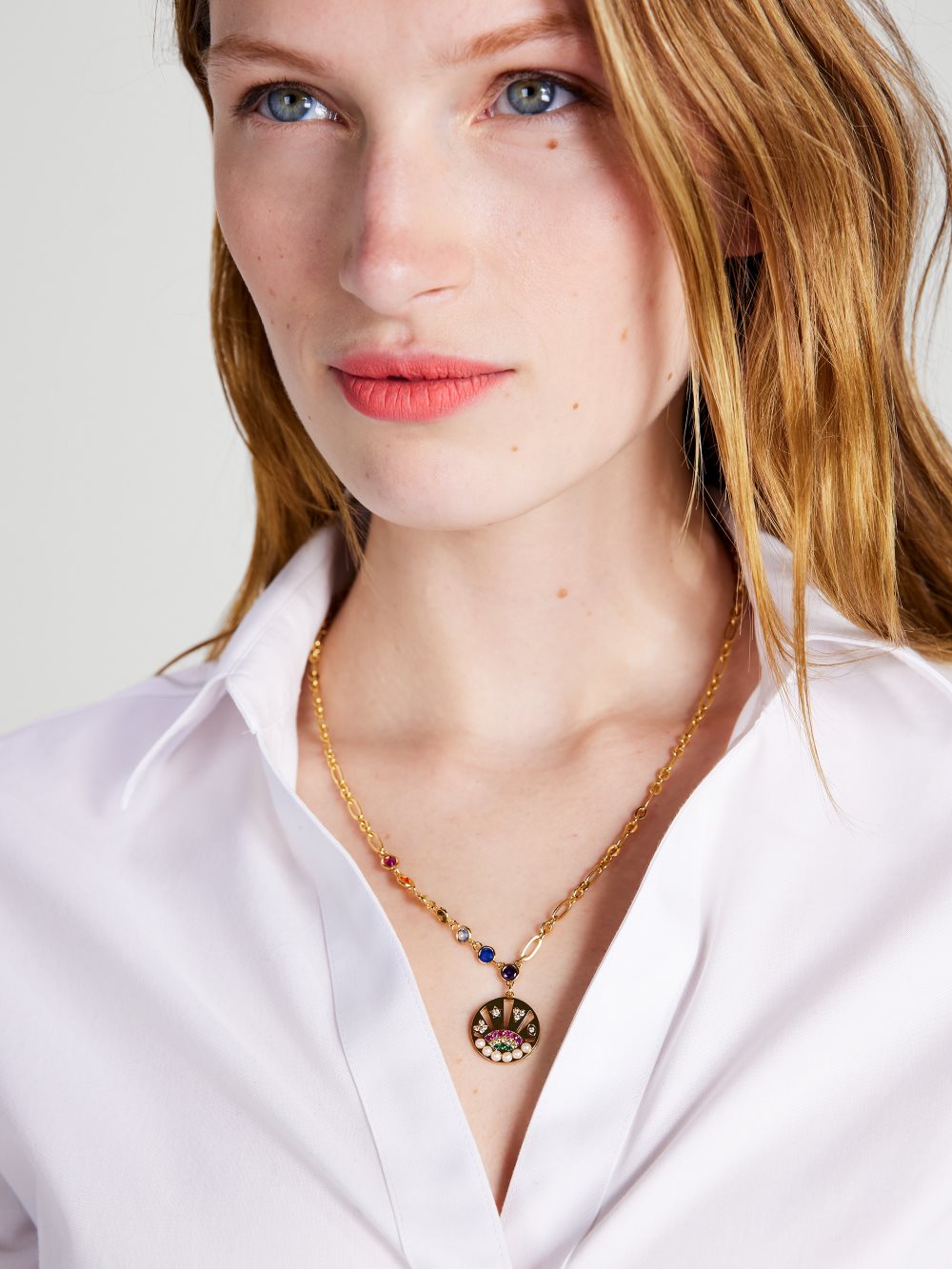 Women's multi rainbow medallion pendant | Kate Spade