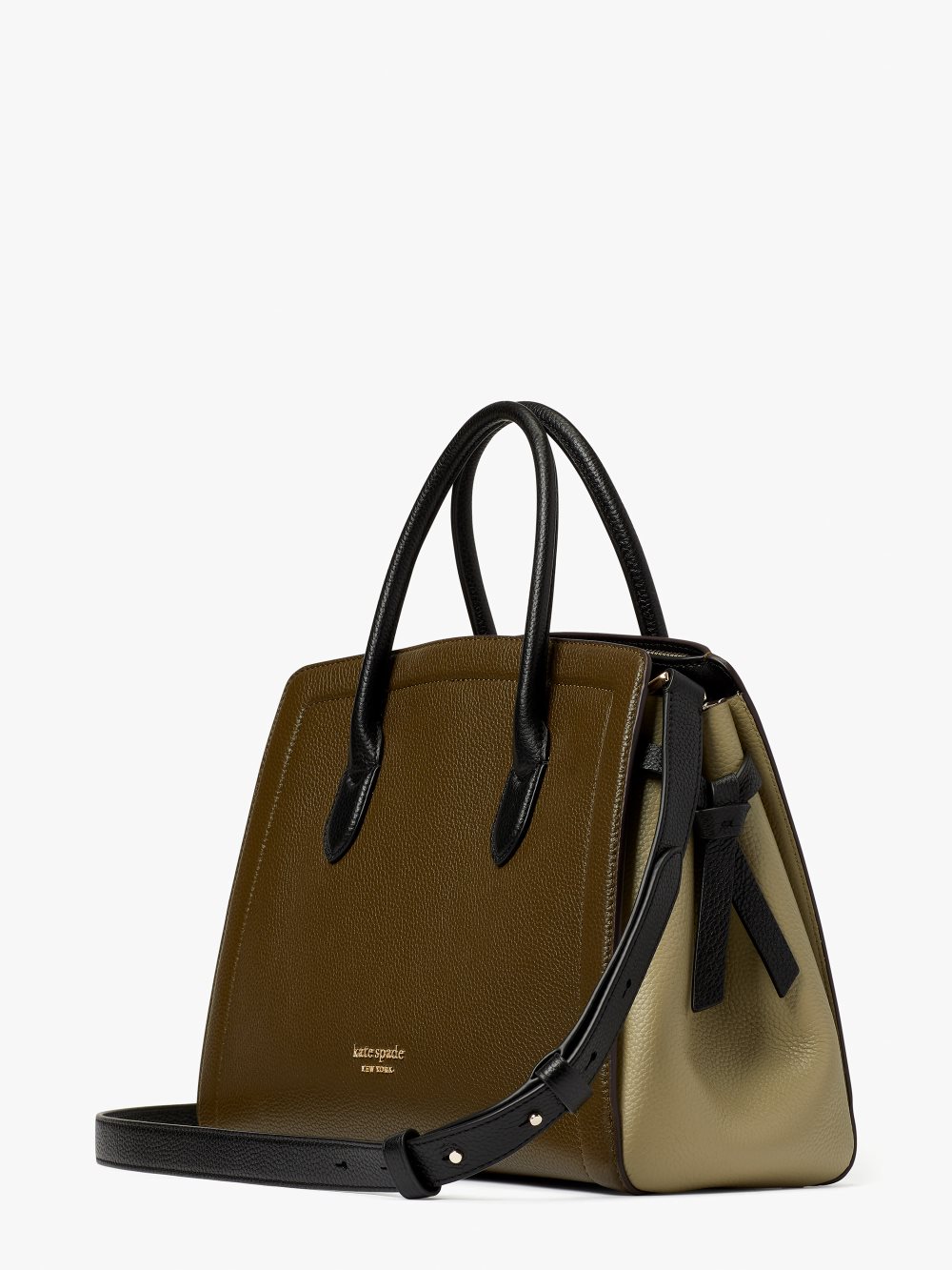 Women's duck green multi knott colorblocked large satchel | Kate Spade