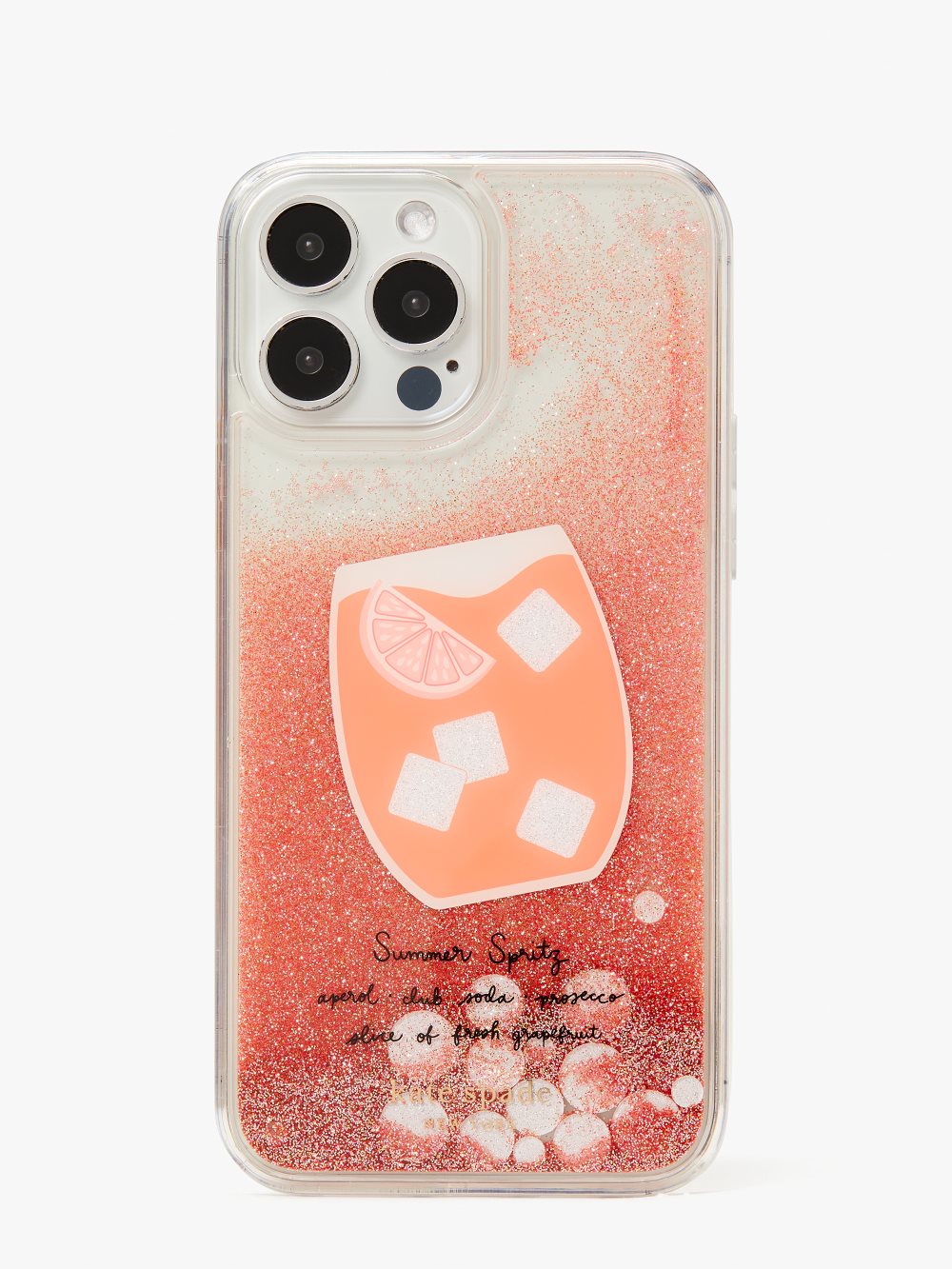 Women's peach multi. campari liquid glitter iphone 13 pro max case | Kate Spade