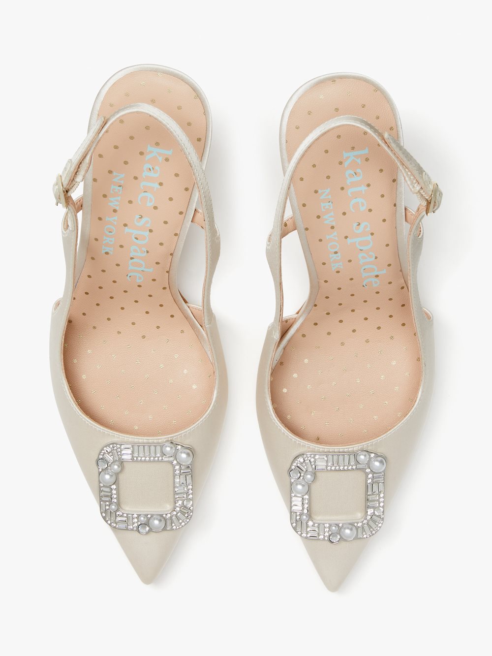 Women's ivory bridal buckle up slingback pumps | Kate Spade