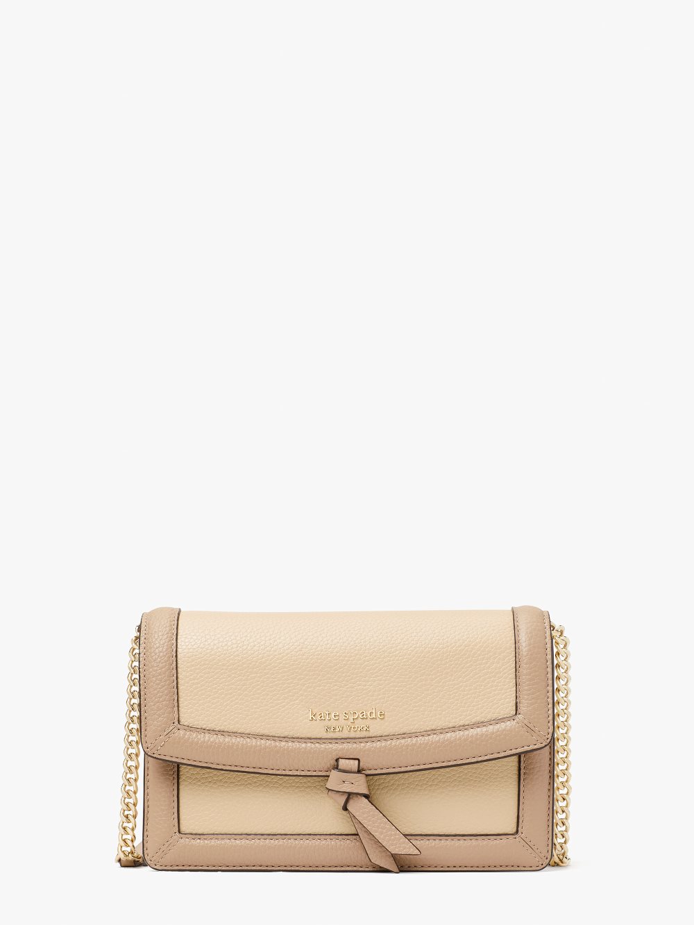 Women's warm stone multi knott colorblocked flap crossbody | Kate Spade