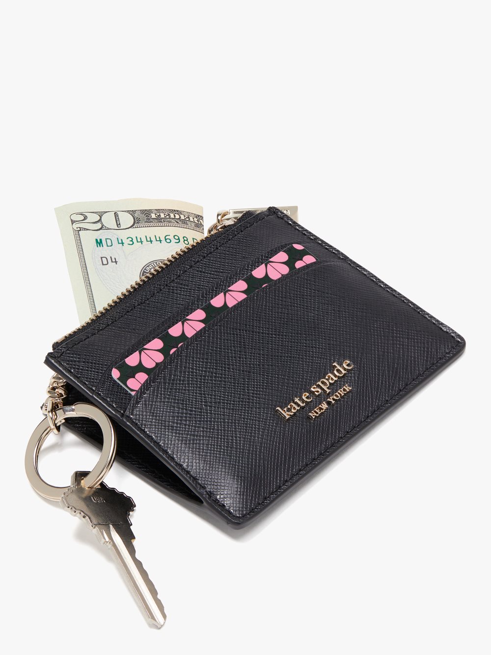 Women's warm beige/black spencer coin cardholder | Kate Spade