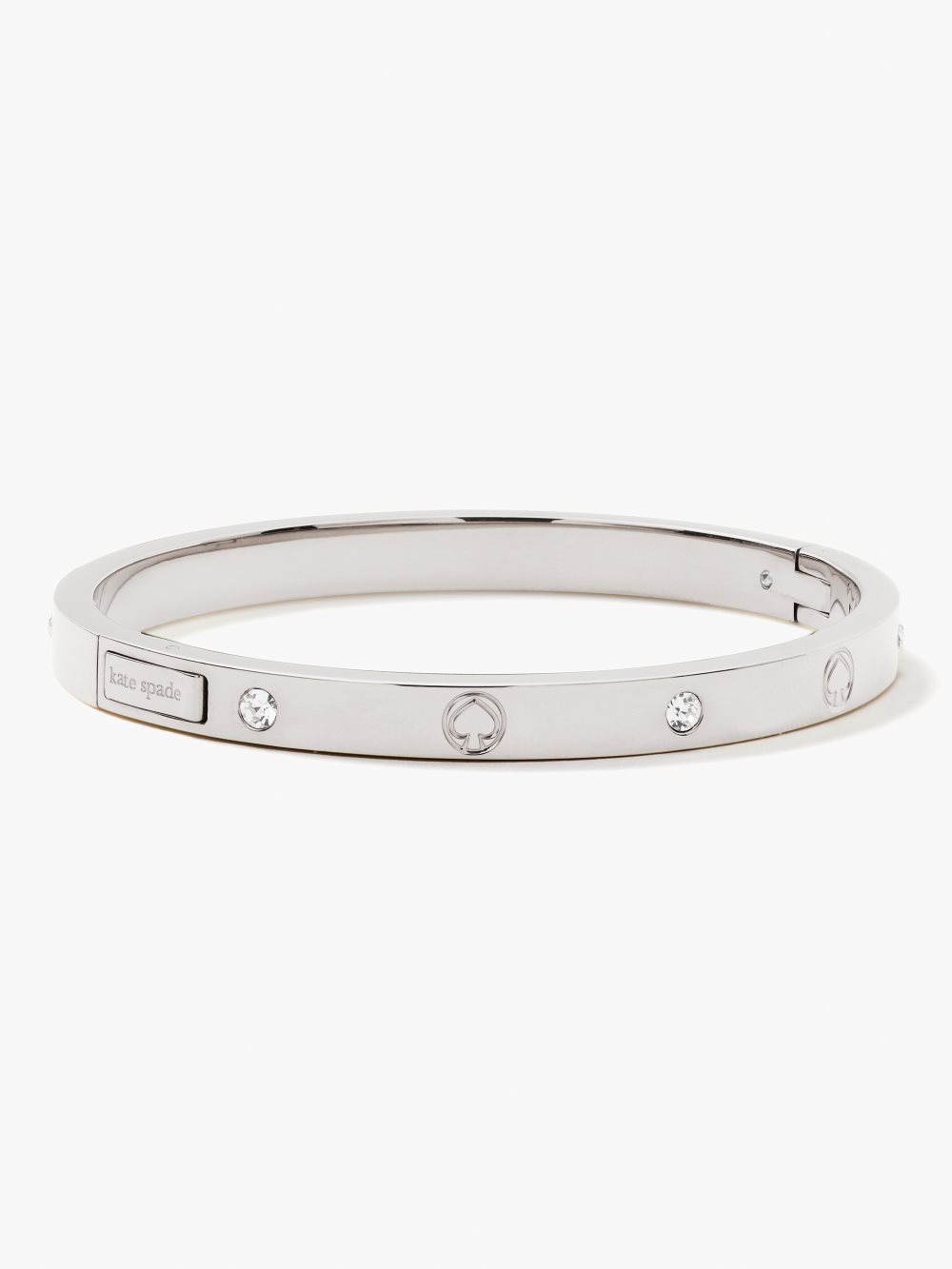 Women's silver infinite spade engraved spade bangle | Kate Spade