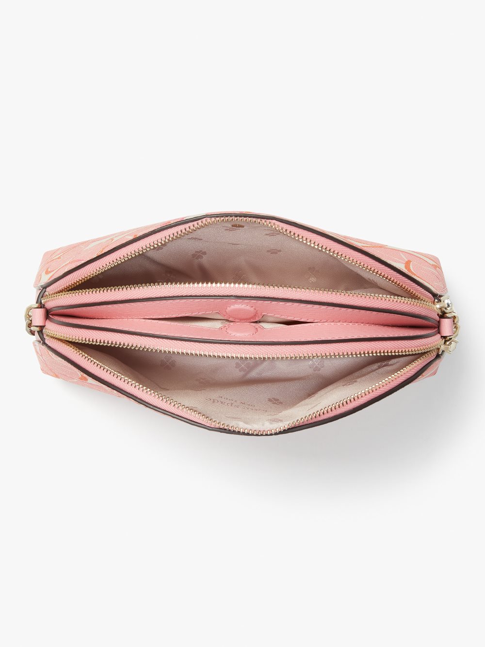 Women's pink multi. spencer grapefruit double-zip dome crossbody | Kate Spade